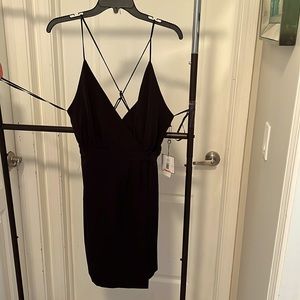 Black spaghetti strap cocktail dress